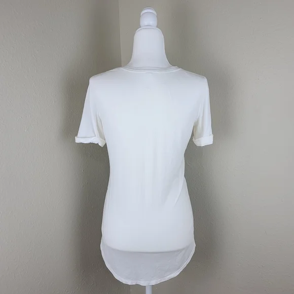 Lululemon high low t-shirt Size 4 white and green cactus short sleeve v-neckline - Picture 3 of 12